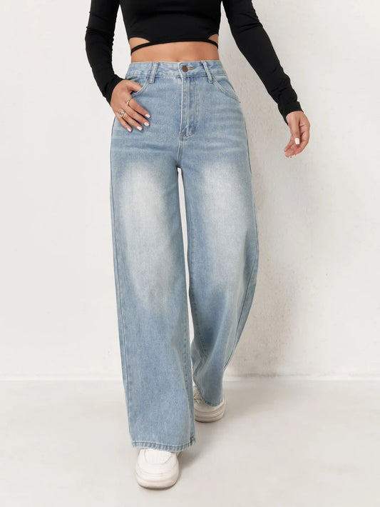 Calça Jeans Wide Leg Lavada